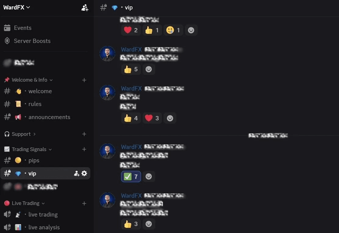 لقطة من مجتمع WardFX على Discord